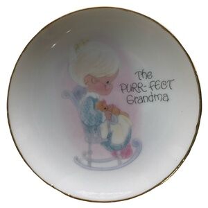 VTG 1984 Precious Moments Mini Plate The Purr-fect Grandma 4" Enesco